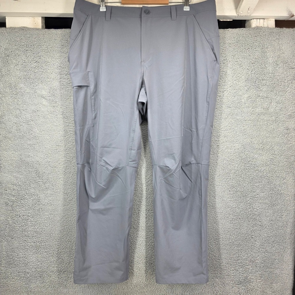 Under Armour Mens Gray Cargo Performance Hiking Pants 42/32 Techwear Stretch